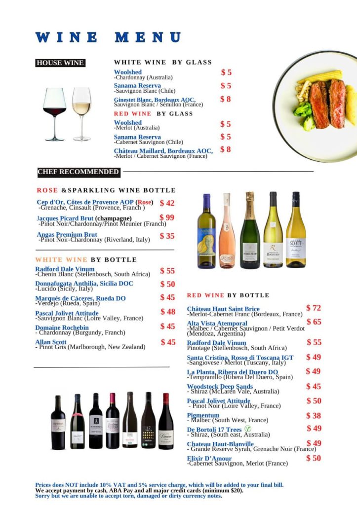 Wine Menu